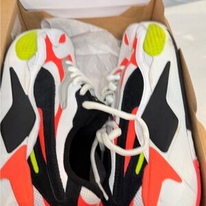 Puma White and Neon Athletic Shoes